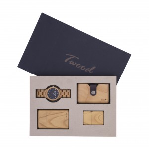 پک ست ساعت مچی-جاسیگاری-جاکارتی-فندک چوبی هولیکا