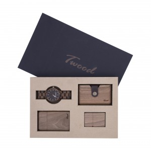 پک ست ساعت مچی-جاسیگاری-جاکارتی-فندک چوبی سیوا