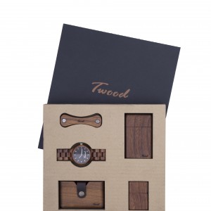 پک ست ساعت مچی-جاسیگاری-فندک-جاکارتی-جاکلیدی چوبی