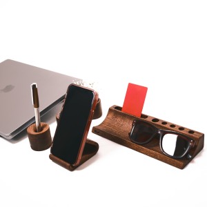 پک ست اداری چوبی- جاقلم | استند لپ تاپ | استند موبایل | روزشمار | ساعت رومیزی | گلدان | شمعدان