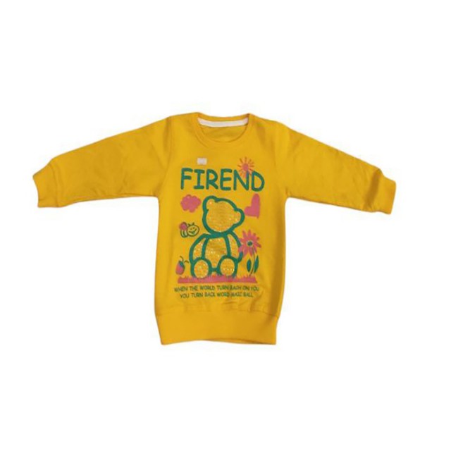 سویشرت بچگانه مدل طرح خرس و گل و پروانه نگین دار مجلسی