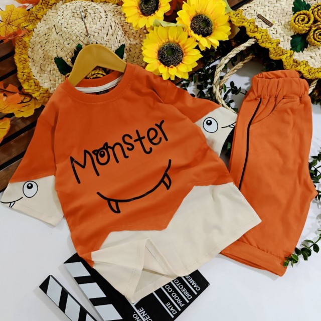 ست بلوز و شلوارک monster پسرونه مناسب بهار و تابستان