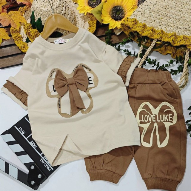 ست بلوز و شلوارک پاپیون دخترونه مناسب بهار و تابستان