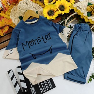 ست بلوز و شلوارک monster پسرونه مناسب بهار و تابستان