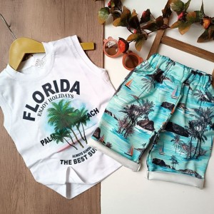 ست تاپ و شلوارک طرح ساده و شیک هاوایی پسرونه مناسب بهار و تابستان