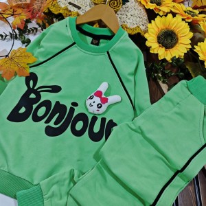 ست بلوز و شلوار خرگوش مدلBonjour مناسب پاییز و زمستان