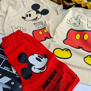 ست بلوز و شلوارک میکی موس پسرونه مناسب بهار و تابستانی
