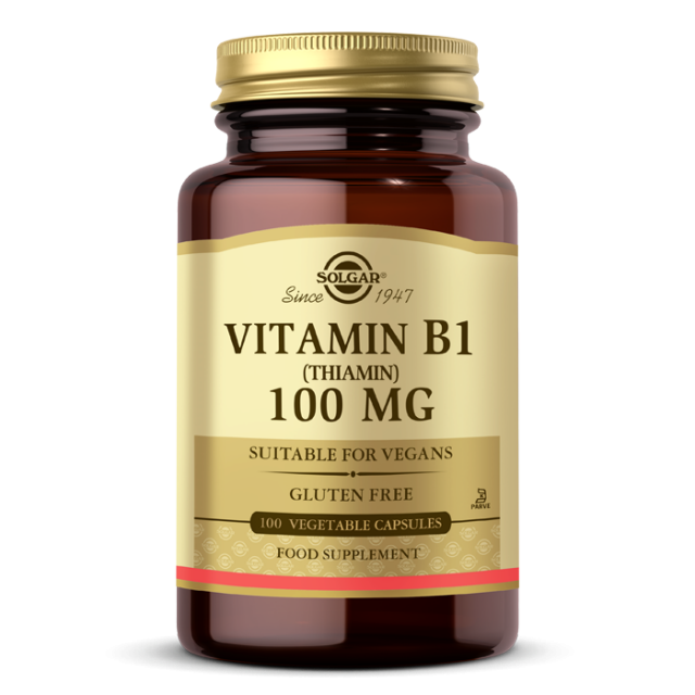 کپسول گیاهی ویتامین  B1 دوز 100 میلی گرم برند سولگار 100 عددی ساخت آمریکا