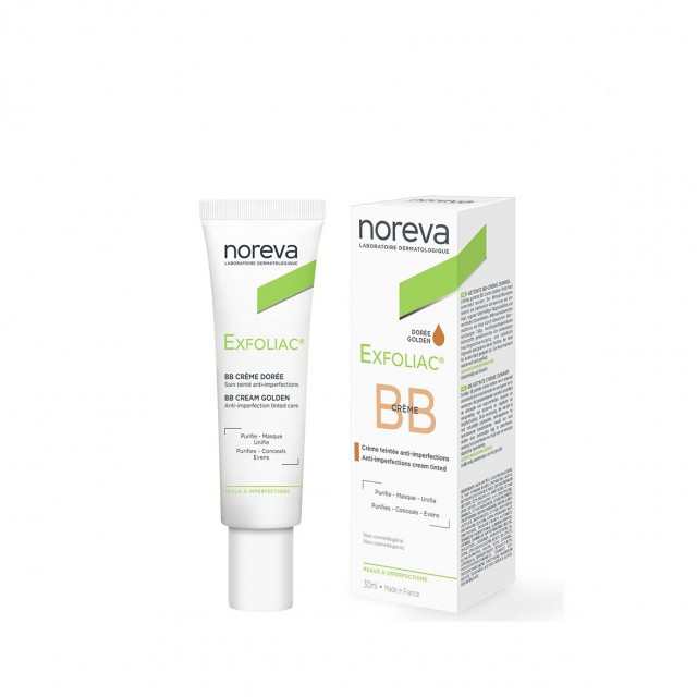 بی بی کرم اکسفولیاک 30 میل نوروا ضد جوش رنگ بژ noreva golden exfoliac bb cream