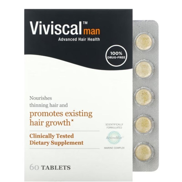 مکمل ریزش مو ویویسکال مخصوص آقایان 60 عددی ساخت آمریکا Viviscal, Extra Strength Hair Nourishment System Supplement
