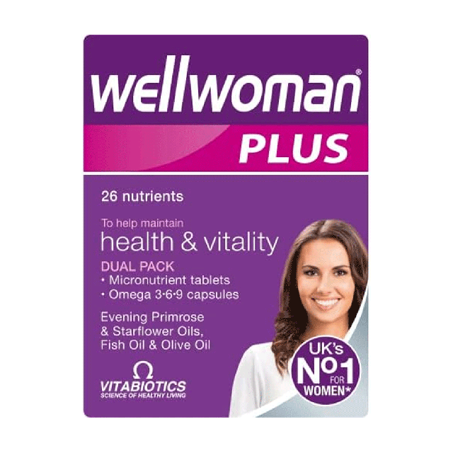 کپسول مولتی ویتامین زنانه ول وومن پلاس  56 عددی  کاملا وارداتی اصل انگلیس  Vitabiotics Wellwoman plus
