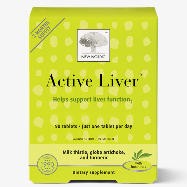 قرص Active liver مناسب کبد چرب و سم زدایی برند New nordic ساخت سوئد 90 عددی
