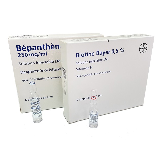 آمپول  بیوتین و بپانتین بایر ( ضد ریزش مو )  ساخت  فرانسه Biotine Bayer Bepanthene