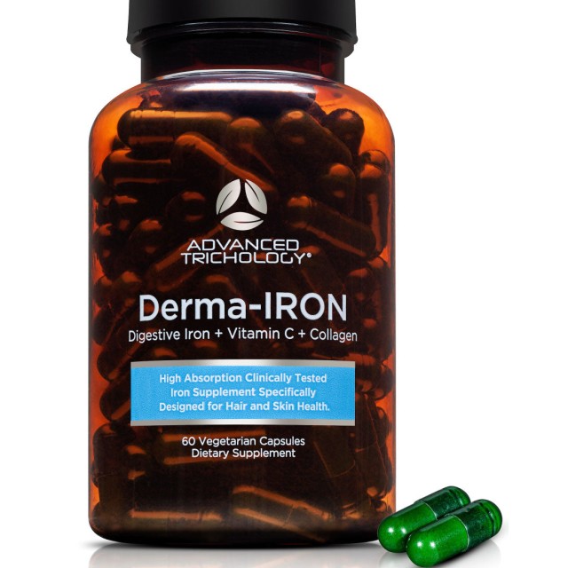 مکمل آهن همراه با ویتامین C و کلاژن دریایی برند advance trichology ساخت آمریکا 60 عددی