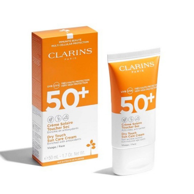 کرم ضد آفتاب کلارنس SPF50+ حجم ۵۰ میل Clarins Dry Touch Facial Sunscreen SPF 50+