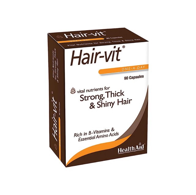 مکمل ضد ریزش مو هیرویت 90 عددی کاملا وارداتی ساخت انگلیس hair-vit health aid