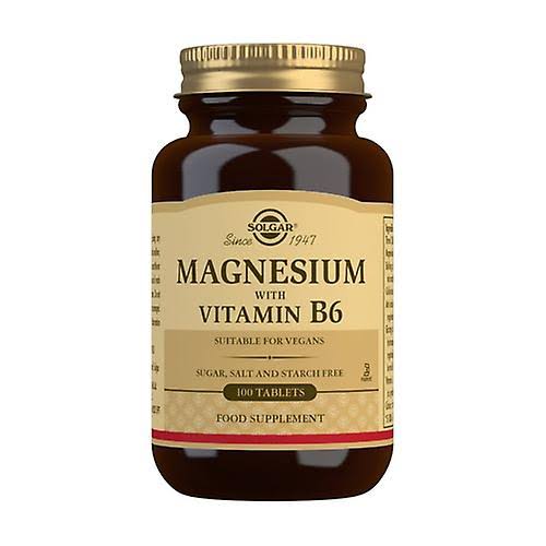 مکمل منیزیم+ ب ۶ برند سولگار ۱۰۰ عددی  ساخت آمریکا  solgar MAGNESIUM WITH VITAMIN B6 TABLETS