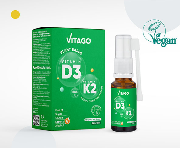 اسپری مکمل  D3 + K2 برند ویتاگو  VITAGO PROVITAMIN D3 (1000 IU) مخصوص کودکان و بزرگسالان 20 میل