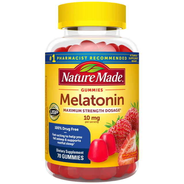 پاستیل ملاتونین ۱۰ میلی گرم برند نیچرمد ( خواب آور طبیعی) ۷۰ عددی ساخت آمریکا