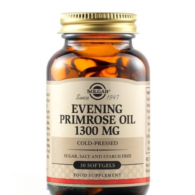 کپسول روغن گل مغربی ( پامچال ) برند سولگار 1300 میلی گرم  30 عددی ساخت آمریکا Solgar Evening Primrose Oil 1300mg 30softgels