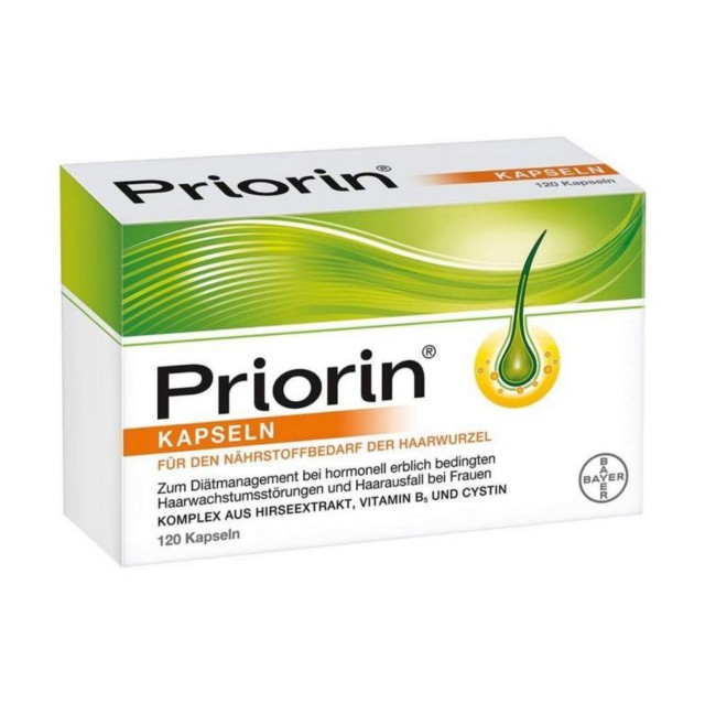 کپسول پریورین  بایر اصل آلمان مناسب ریزش موی هورمونی و ارثی 30 و 120 و 270 عددی  (Priorin®kapseln)