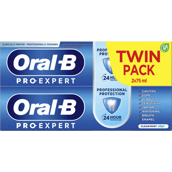 خمیر دندان لورال بی Oral-B Pro-Expert اصل ساخت آلمان پک دو عددی