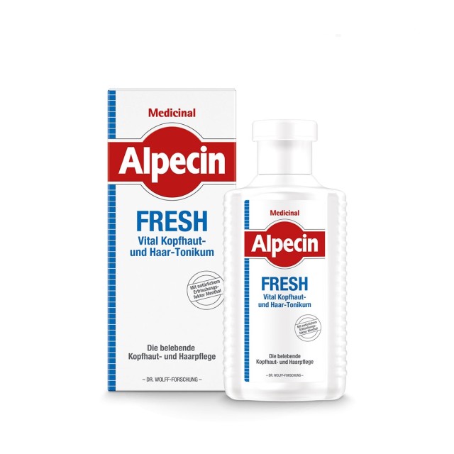 تونیک درمانی و تقویت کننده آلپسین مخصوص موی چرب حجم 200 میل medicinal Alpecin Fresh vitalising scalp and hair Tonic