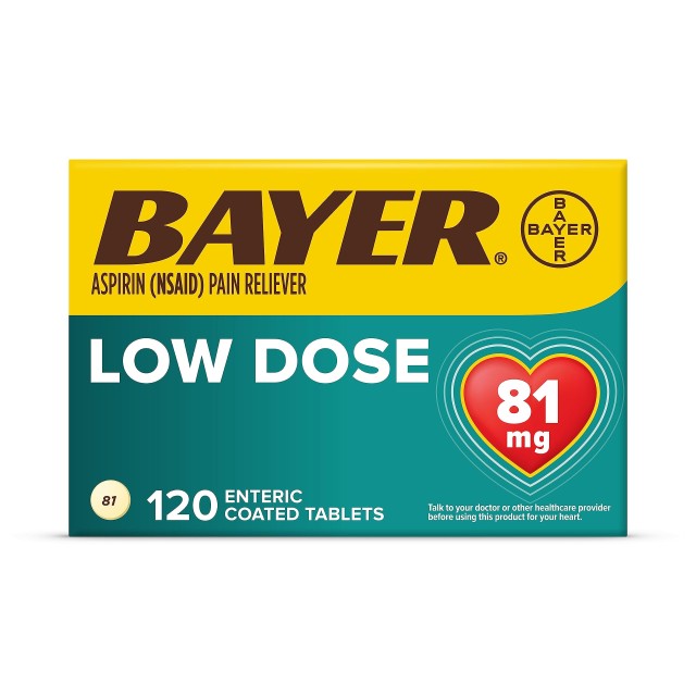 آسپرین 81 میلی گرم بایر آلمان  Aspirin  Bayer Low Dose Pain Reliever Enteric Coated Tablets 81mg