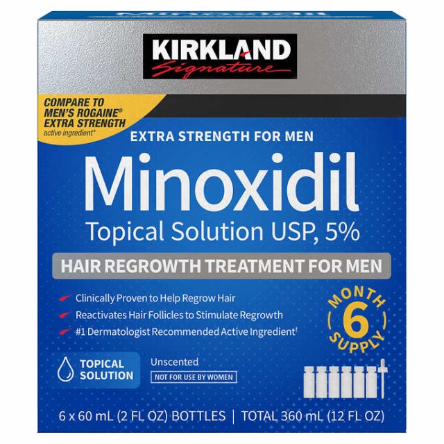 محلول موضعی ماینوکسیدیل 5% آقایان کرکلند Kirkland Minoxidil 5% Topical for Men ( تک عددی و پک 6 عددی )