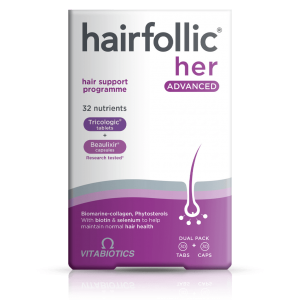 مکمل ضد ریزش مو هیرفولیک ادونس مخصوص بانوان 60 عددی برند ویتابیوتیکس ساخت انگلیس کاملا وارداتی