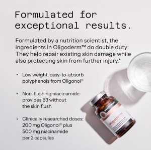 کپسول جوانساز و ضد لک   oligoderm  برند quality of life  ساخت آمریکا 60 عددی