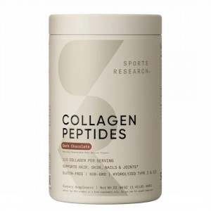 پودر کلاژن پپتاید با شکلات تلخ برند sports research حجم 640 گرمی ساخت آمریکا