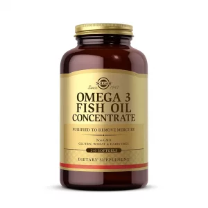 کپسول کنسانتره امگا 3 فیش اویل  برند سولگار ساخت آمریکا 240 عددی  Solgar Triple Strength Omega 3 fish oil concentrate - 240 Softgels