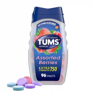 قرص جویدنی تامز اکسترا 750 میل ضد اسید و سوزش معده 96 عددی tums extra 750mg