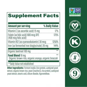 مکمل آهن برند مگافود mega food  ساخت آمریکا 72 عددی