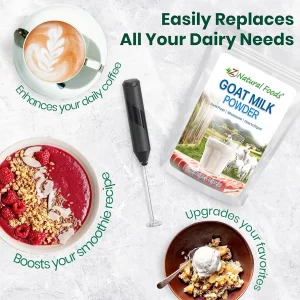 پودر شیر بز برند  Z Natural Foods  شیر کامل خالص هلندی بسیار مغذی و هضم آسان مخصوص  بزرگسالان 454 گرمی