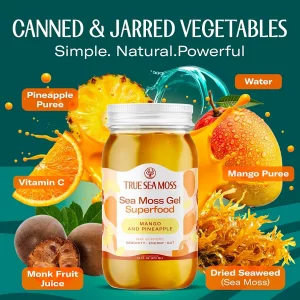 ژل خزه دریایی به همراه جلبک با طعم سیب دارچین  برند  true sea moss ساخت آمریکا 473 میلی گرم