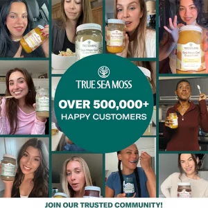 ژل خزه دریایی به همراه جلبک با طعم سیب دارچین  برند  true sea moss ساخت آمریکا 473 میلی گرم