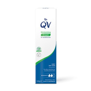 کرم مرطوب کننده پوست خیلی خشک و حساس کیووی Qv Moisturising Cream For Very Dry &amp; Sensitive Skin 100gr