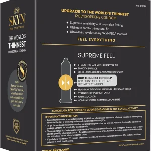 کاندوم بدون لاتکس برند  SKYN Supreme Feel  فوق نازک، طبیعی و ضد حساسیت