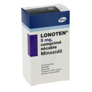 قرص خوراکی ماینوکسیدیل ( Lonoten 5 mg  ) 40 عددی ساخت شرکت فایزر فرانسه