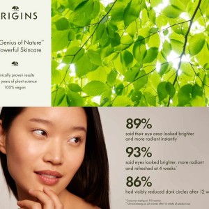 کرم دور چشم جینسینگ اوریجینز  ORIGINS روشن کننده و ضد پف ، حاوی ویتامین C و نیاسینامید حجم 15 میل ساخت آمریکا
