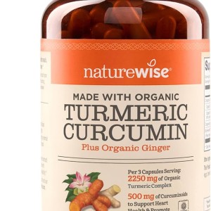 کپسول کورکومین ( زردچوبه ) 2250 میلی گرم برند nature wise ساخت آمریکا 90 عددی