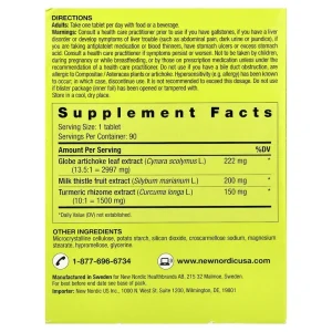 قرص Active liver مناسب کبد چرب و سم زدایی برند New nordic ساخت آمریکا 90 عددی