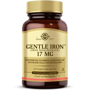 کپسول آهن 17 میلی گرم ۹۰ عددی برند سولگار ساخت آمریکا Gentle iron 17 mg