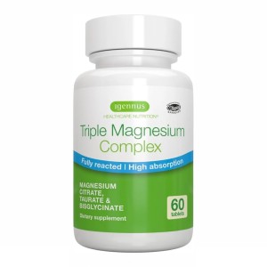 کمپلکس منیزیم سه گانه سیترات ، گلیسینات و تائورات 60 عددی ساخت انگلیس Igennus Triple Magnesium Complex – Citrate, Taurate & Bisglycinate – 60 Tablets