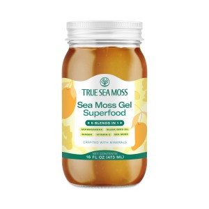 ژل خزه دریایی به همراه جلبک با طعم انبه و آناناس برند  true sea moss ساخت آمریکا 473 میلی گرم
