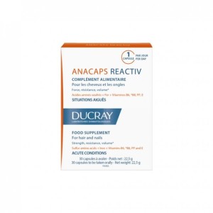 کپسول تقویت و رشد مو دوکری آناکپس ducray anacaps reactiv بسته ۳۰ عددی