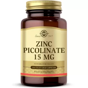 کپسول زینک پیکولینات 22 میلی گرم 100 عددی برند سولگار ساخت آمریکا zinc picolinate 22 mg solgar