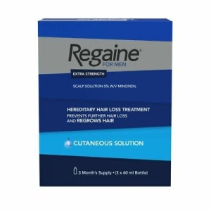 محلول موضعی مردانه ریگین ماینوکسیدیل 5% رویش مجدد مو و ضد ریزش Regaine Minoxidil Extra Strength for Men ( تک قوطی و سه عددی )